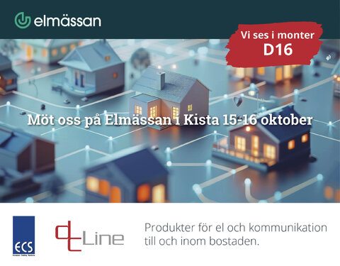 Vi är på plats på ELMÄSSAN Stockholm 2025 i Kista den 15-16 oktober.
Vi ses i monter D:16!
